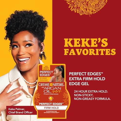 Creme of Nature Argan Oil Perfect Edges Extra Firm Hold 2.25 oz - Long-Lasting Edge Control Gel