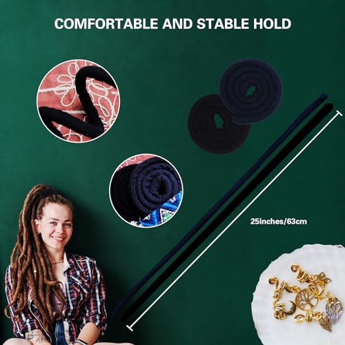 Spiral Lock Hair Ties for Dreadlocks - Handmade Hair Accessories (Black & Dark Blue)