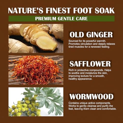 FOMIYES 20Pcs Ginger & Mugwort Foot Soak Tablets for Detox Circulation & Relaxation