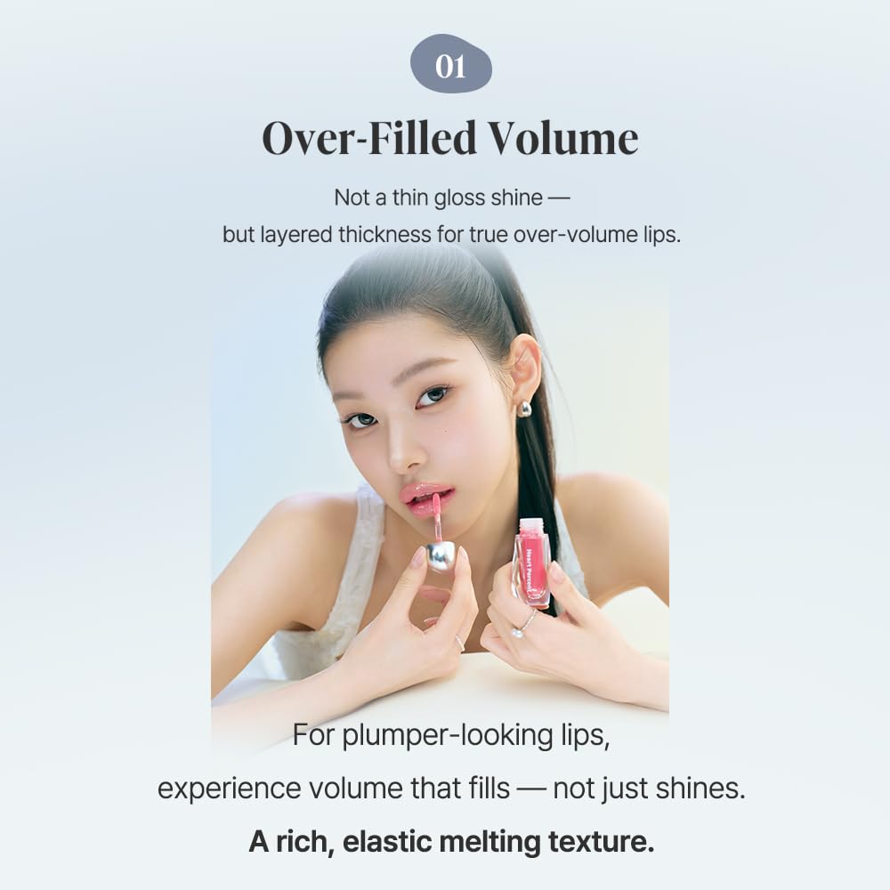Heart Percent Lip Gloss Tint - Ultra-Glossy, Long-Lasting, Buildable Shine | 3.8ml, Pink Blanc