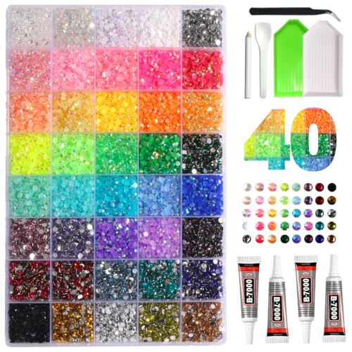 4mm Multicolored Resin Jelly Rhinestones Bedazzling Kit - 20000 PCS