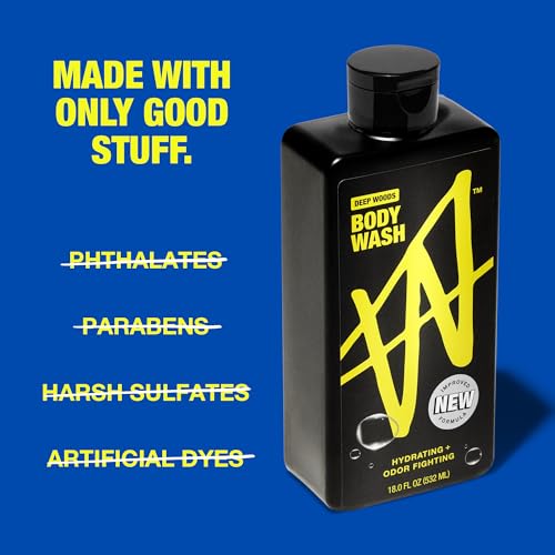 W By Jake Paul Deep Woods Body Wash for Men - Hydrating Shower Gel, 2 Pack