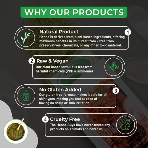 The Henna Guys Natural Red & Orange Henna Hair and Beard Dye - 100g