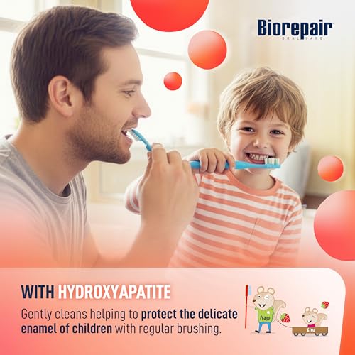 Biorepair Kids Toothpaste with Hydroxyapatite - Strawberry Flavor, Fluoride-Free, 2.12 Oz