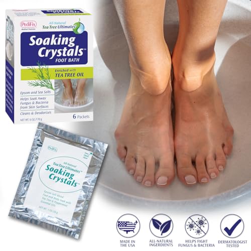 PediFix Epsom Salt Foot Bath Soaking Crystals with Tea Tree Oil - 6 Packets