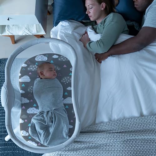 Brolex 2-Pack Ultra Soft Bassinet Sheets for Newborns - Whale & Cloud Designs