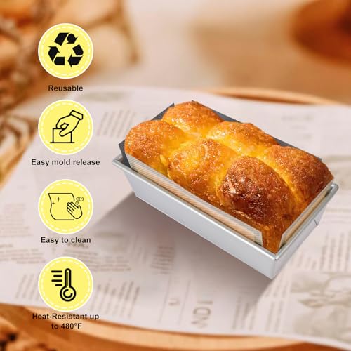 Silicone Bread Loaf Pan Liners - 2 Pack, Nonstick & Reusable