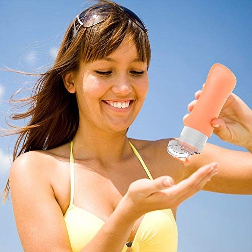 Multi-Color 4 Pack Travel Bottles 3oz Leakproof Toiletry Containers for Shampoo & Conditioner