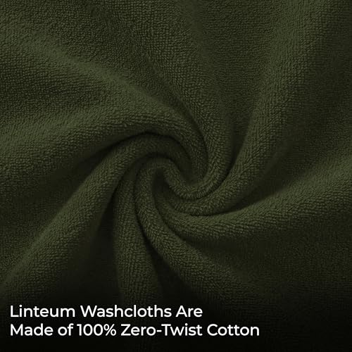 Zero Twist Washcloths 12x12 100% Cotton, 12-Pack – Army Green