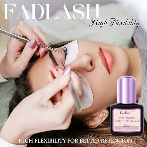 FADLASH Professional Eyelash Extension Glue, 0.5-1 Sec Fast Dry, 10ml
