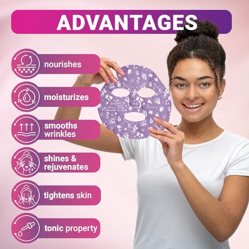 VIABEAUTY 24 Pack Collagen & Hyaluronic Acid Face Masks - Rejuvenating Skincare Sets