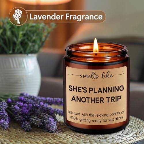 LEADO Lavender Travel Candle – Funny Gift for Women & Travelers