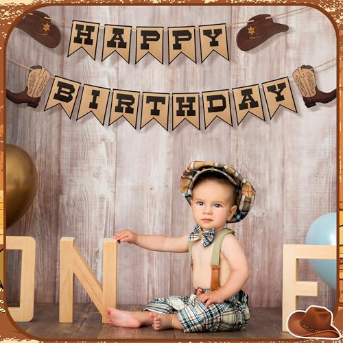 Cowboy Birthday Banner Decoration - Western Theme Party Supplies