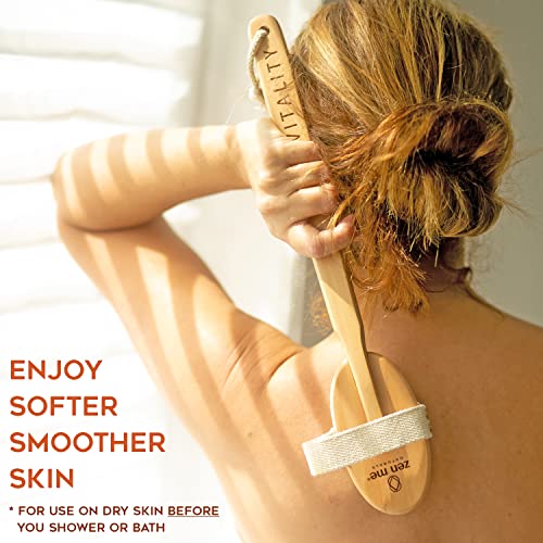 ZEN ME 1-Pack Dry Brushing Body Brush Set with Exfoliating Gloves & Foot File