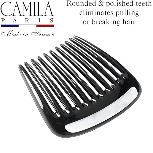 Camila Paris CP3769 Hair Side Comb Black & Pearl Small French Twist Clip