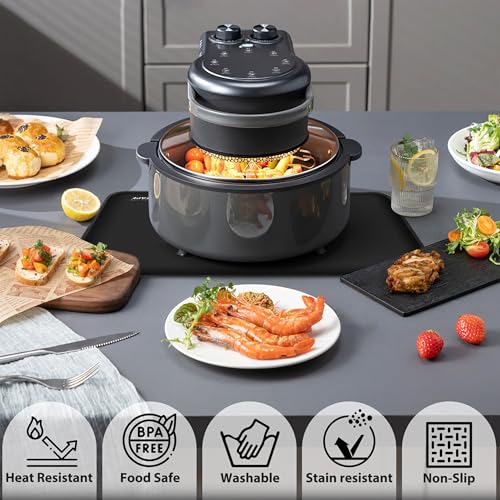 Heat Resistant Silicone Mat for Air Fryer - 19.6 x 11.8 in, Non-slip & Waterproof