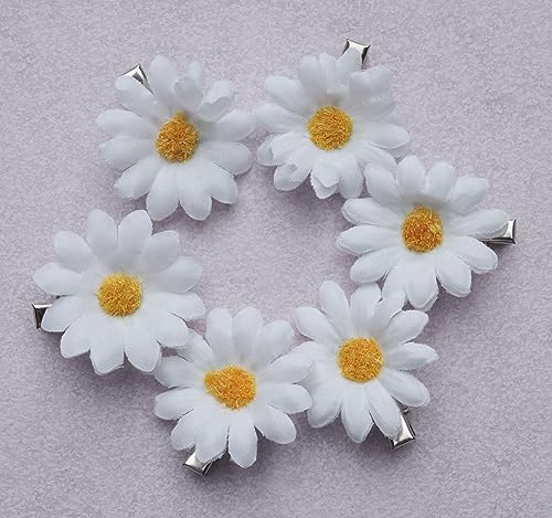 SOWAKA 6 Pcs Daisy Hair Clips for Women - Vintage Sun Flower Barrettes