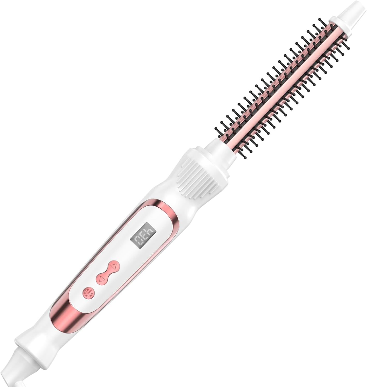 Thermal Brush 0.5 Inch Curling Iron - Volumizing Heated Round Brush | Ceramic Tourmaline Styling Tool (White)