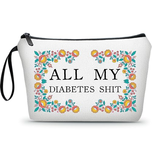 ARIOSEY Diabetes Travel Case - Canvas Medicine Pouch & Makeup Bag