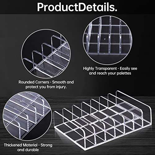 2-Pack Acrylic Eyeshadow Palette Organizer with 7 Sections