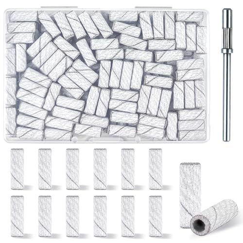 100 Pcs 240 Grit White Sanding Bands for Nail Drill - Professional Quality