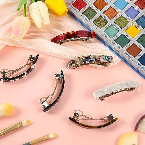 6 Pcs Tortoiseshell Hair Barrettes for Women - Stylish Clips