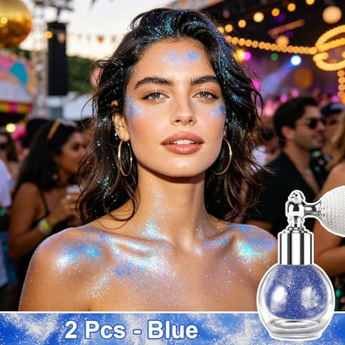 GADMLURY 2 Pack Hair & Body Glitter Spray Shimmering Sparkle Powder