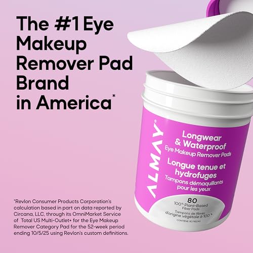 Almay Longwear & Waterproof Eye Makeup Remover Pads, 120 count(Packaging May Vary)