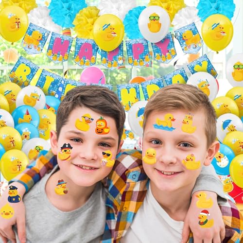 52 PCS Rubber Duck Temporary Tattoos - Kids Party Favors