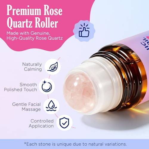 Organic Castor Oil Roll-On with Rose Quartz Roller - 2 fl. oz