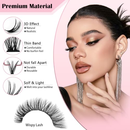 800pcs Wispy Lash Clusters Kit with Bond, Seal & Tools (30D/40D/50D)