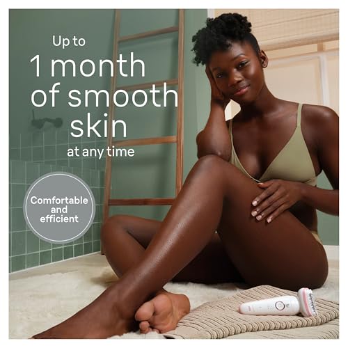 Braun Epilator Silk-?pil 9, Hair Removal Device, Women Shaver & Trimmer, Pivoting Head, Wet and Dry Epilator, Includes Shaver Head and Trimmer Comb, SES9-030