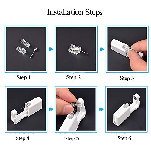 Self Ear Piercing Gun Kit - 2 Pack with Earrings & Alcohol Pads
