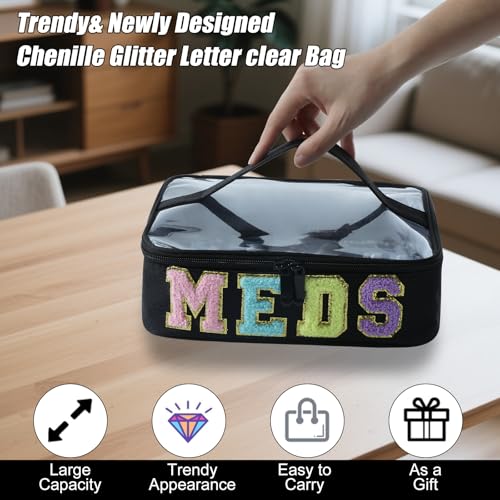 Large Travel Medicine Bag with Transparent Top - Water-Resistant Organizer