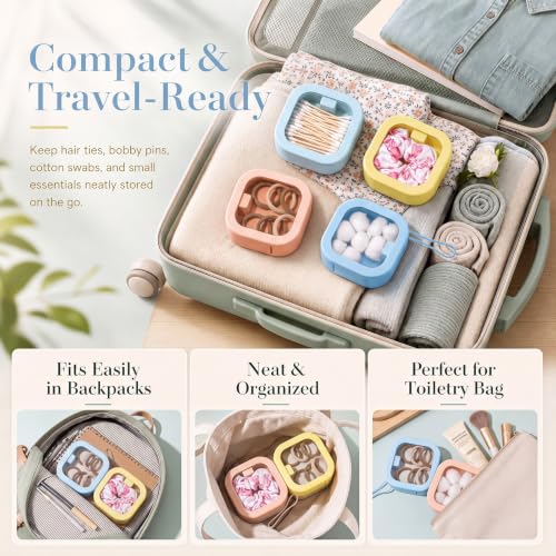 Kathfly Hair Tie Organizer - 4 Pcs Travel Set in Vivid Colors