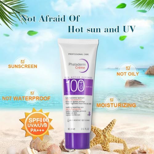 SPF 100 Sunscreen for Face - 2 Pack (2.5 oz Each) - Broad Spectrum UVA UVB Protection