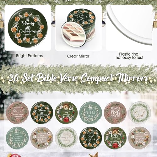 36-Piece Christmas Christian Gift Set with Bible Verse Pocket Mirrors