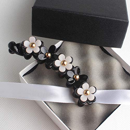 Lurrose Toothed Flower Hair Clip - Strong Tension Banana Claw for Women