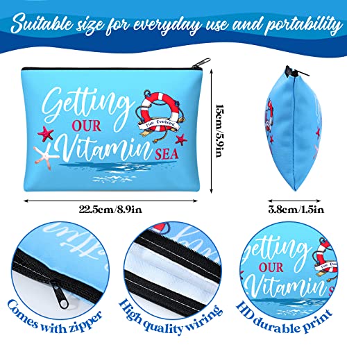 16-Piece Nautical Cruise Cosmetic Bag Set - Travel Makeup Pouch Organizer
