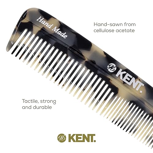 KENT R7T 2 Pack Handmade Pocket Hair Comb for Men - Fine & Wide Tooth