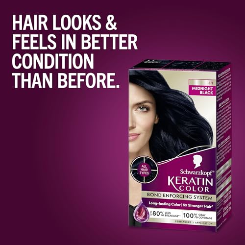 Schwarzkopf Keratin Color 1.1 Midnight Black Permanent Hair Dye