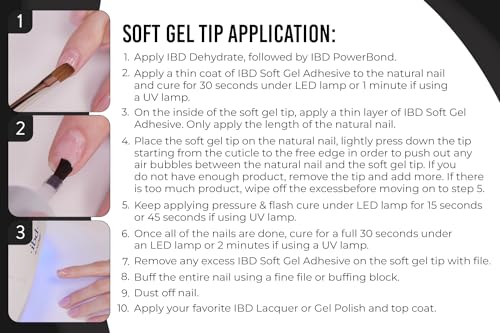 IBD Clear Gel Nail Glue for Soft Gel Tips & Acrylic Extensions - 0.5 fl oz