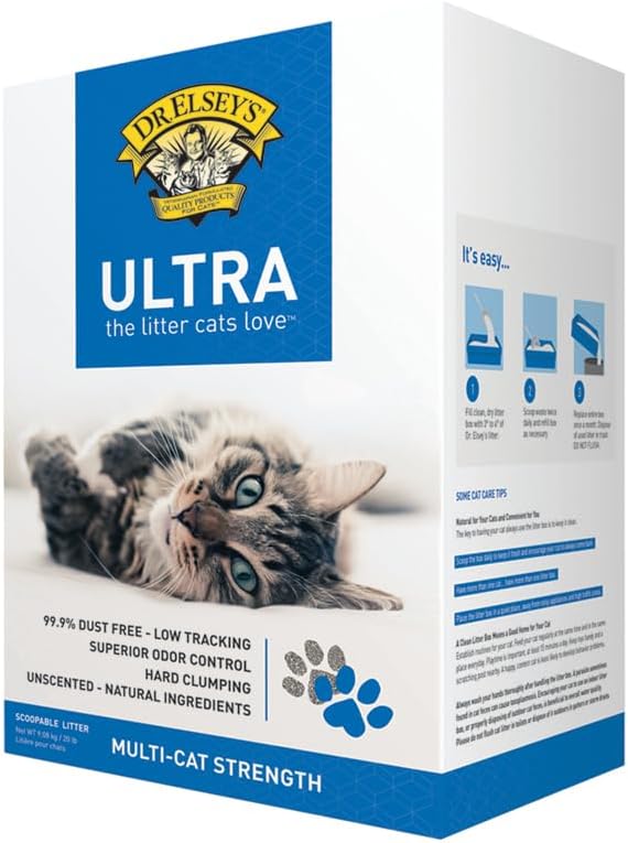 Ultra UnScented Clumping Clay Cat Litter - 40 lb. Bag for Odor Control & Easy Cleanup