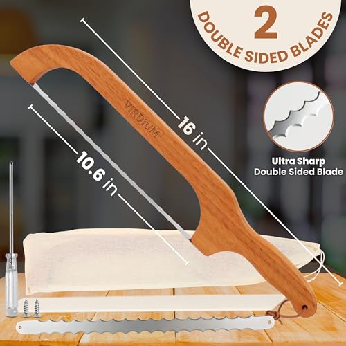 VIRDIUM 16" Sourdough Bread Slicer with Ergonomic Handle