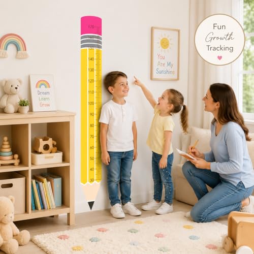 Pencil Height Growth Chart Wall Sticker for Kids' Rooms