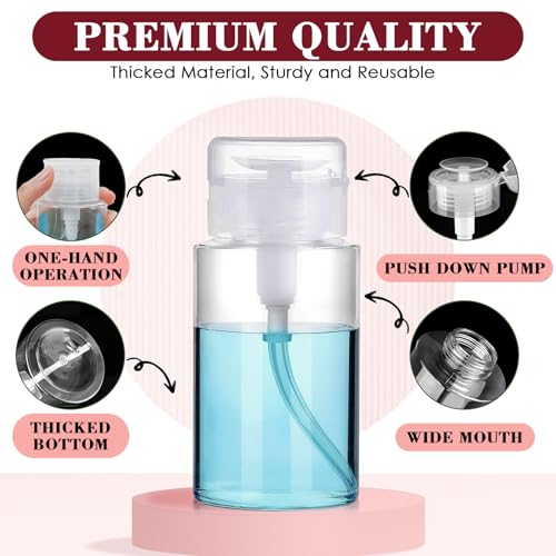 4 Pack Push Down Pump Dispenser Bottles for Acetone & Liquids