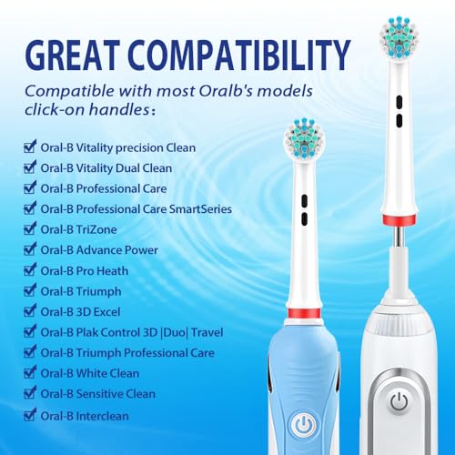 Tendream Replacement Toothbrush Heads for Oral-B Electric Toothbrushes (16 Pack)