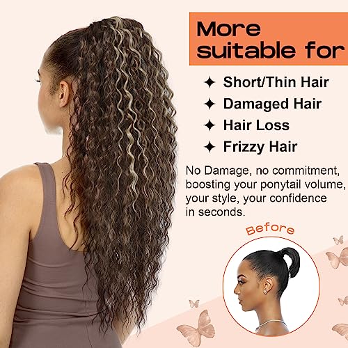 SEIKEA 18" Bohemian Curly Drawstring Ponytail - Synthetic Hair Extension