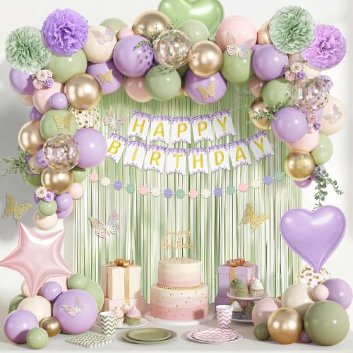 Pastel Wildflower Birthday Decoration Kit with Balloons & Banner