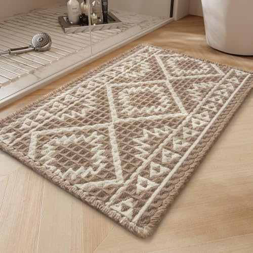 PADOOR Waffle Bath Mat - Super Absorbent, Non-Slip, 17"x28"